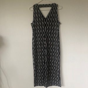 Banana republic grey slinky midi slit dress S